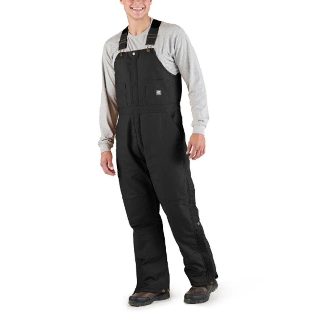 Berne Men's Black Heritage Insulated Duck Bib Overall Size L